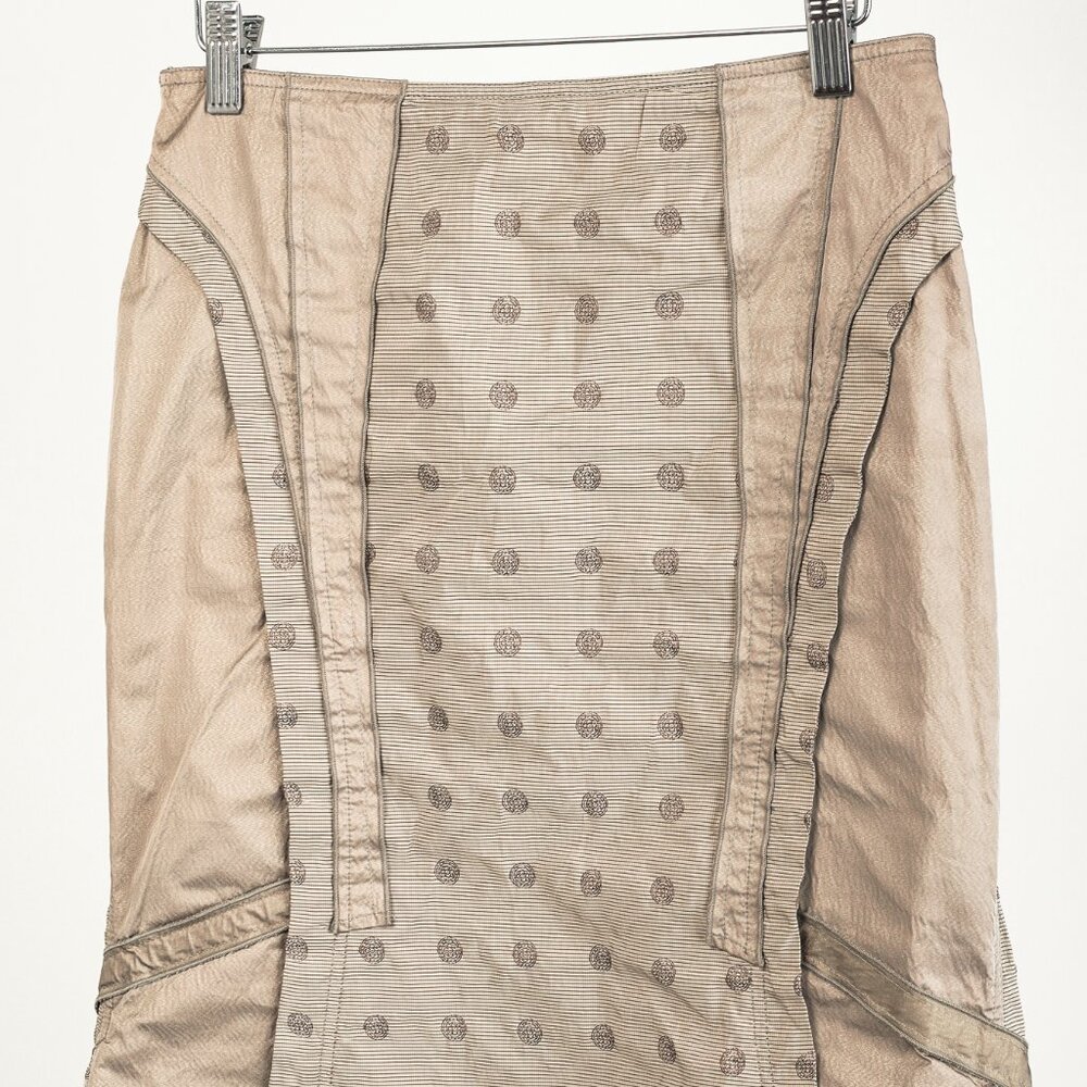 Beate Heymann Beige Taffeta Patchwork Bubble Midi… - image 3